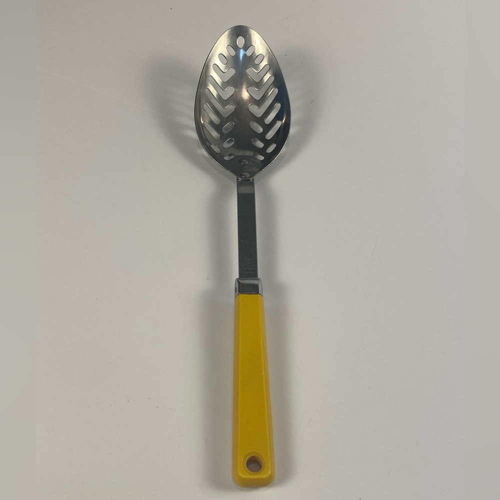 Maid of Honor Yelliw Handle Stainless Steel Vintage Slotted Spoon